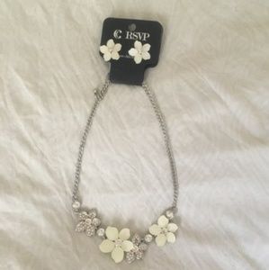 Charming Charlie's Flower Earrings & Necklace